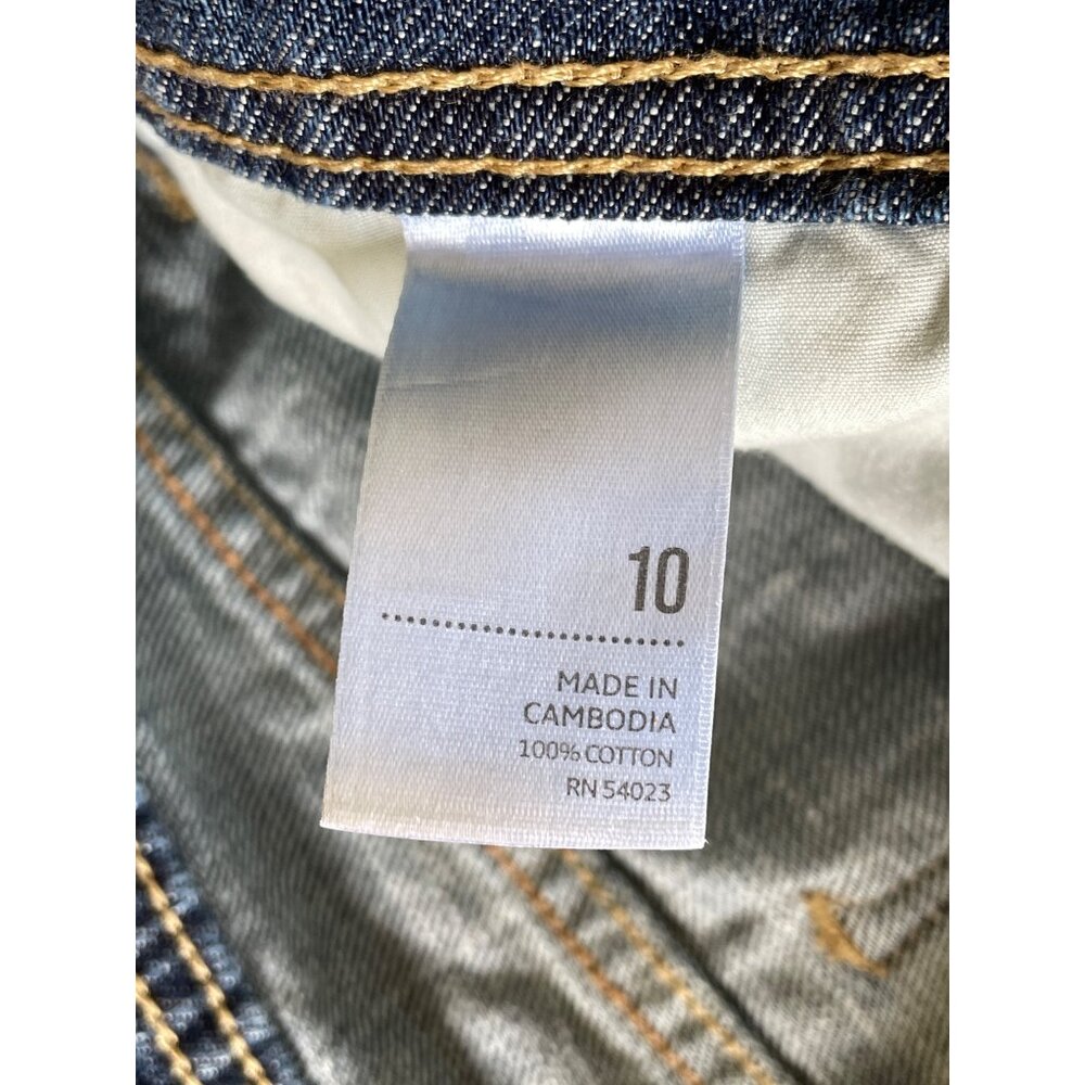 Old Navy Frayed Raw Hem Mini Jean Mini Skirt Womens 10 13" Length - Picture 4 of 6